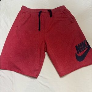 Nike Men's Athletic Red Shorts with Black Logo